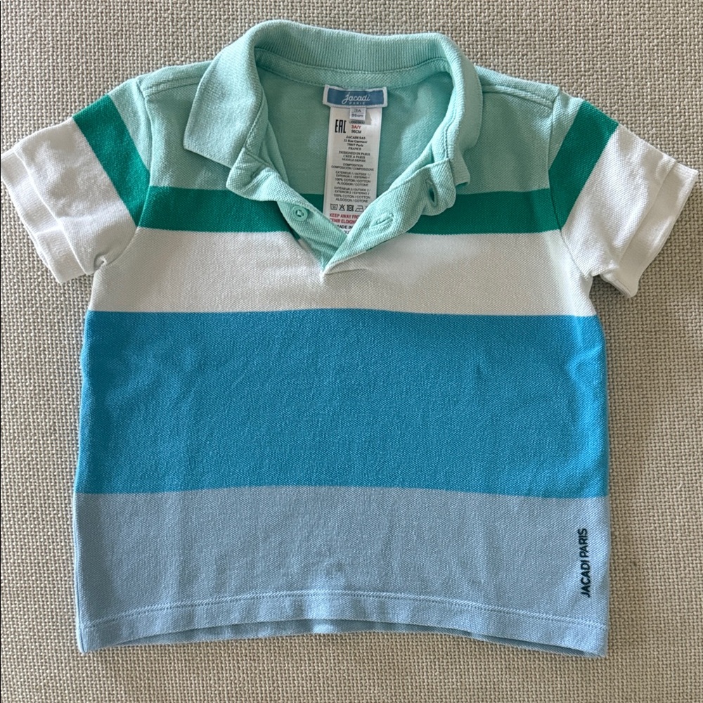 Jacadi Kids Polo - Aqua, Teal, White